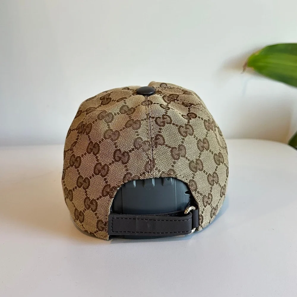 Gucci GG Monogram Canvas Baseball Hat Beige Ebony Green Red Web Stripe Cap - Picture 8 of 15